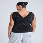 Shirred Bust V-Neck Top image number null