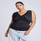 Shirred Bust V-Neck Top image number null