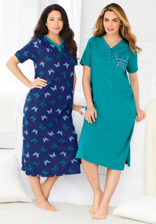 2-Pack Long Henley Sleepshirt  image number 6