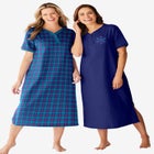 2-Pack Long Henley Sleepshirt  image number null