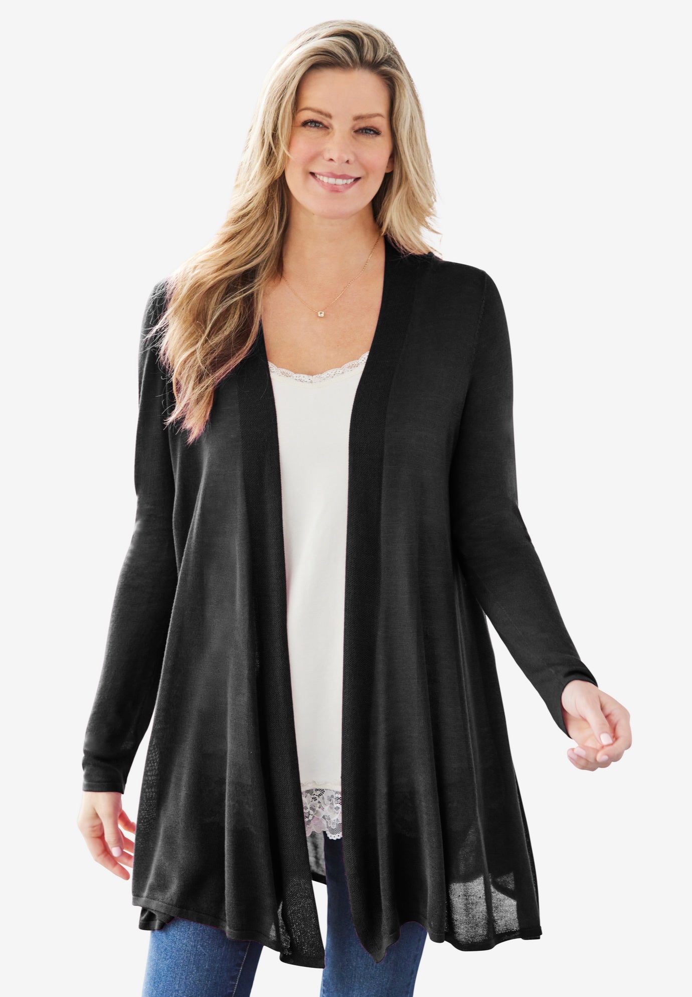 Lightweight Open Front Cardigan Sweater image number 0
