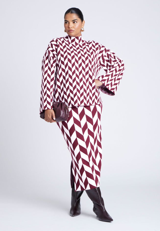 Intarsia Sweater Skirt image number 0