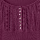 Waffle Thermal Lace Bib Henley Tee image number 2
