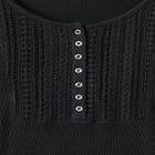 Waffle Thermal Lace Bib Henley Tee image number null