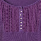 Waffle Thermal Lace Bib Henley Tee image number 2
