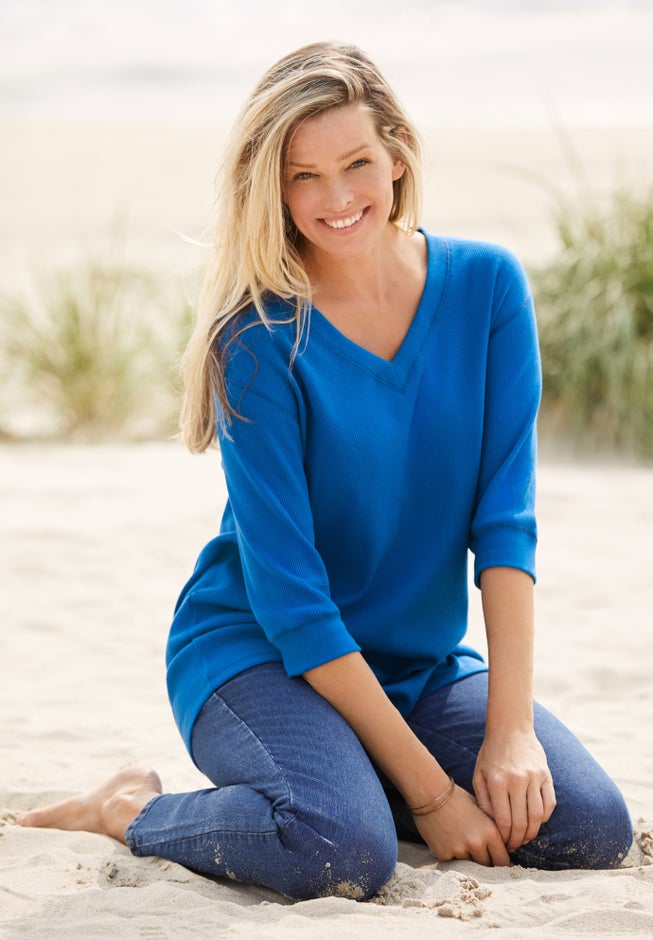 Three-Quarter Sleeve Thermal Sweatshirt image number 4