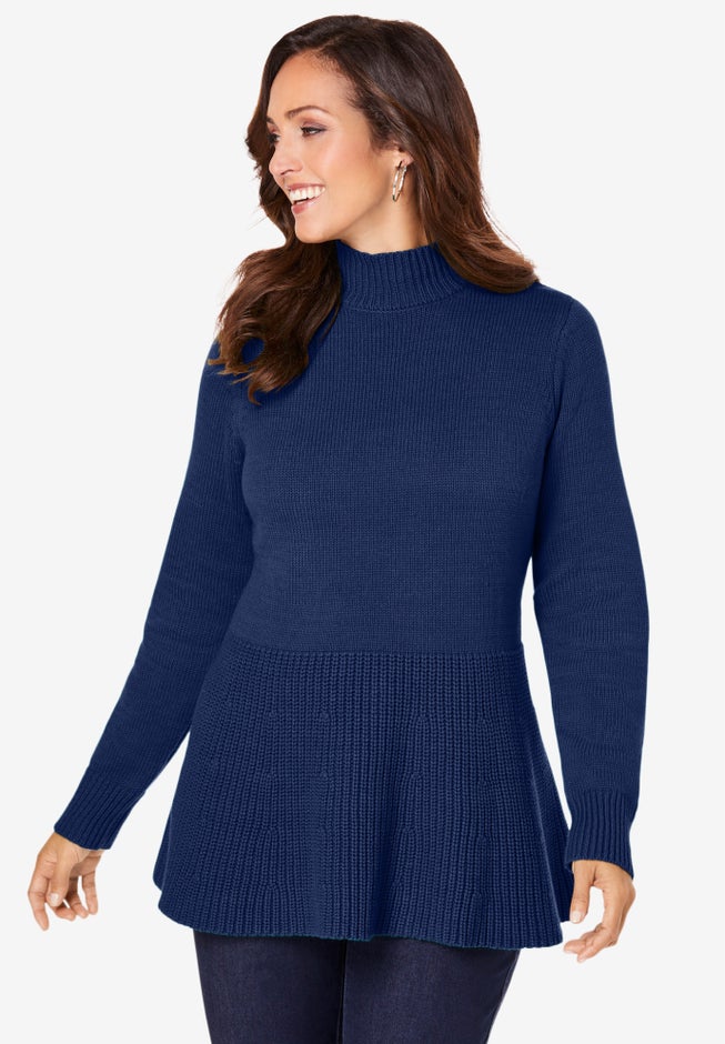 Peplum Mockneck Pullover image number null