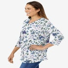 Perfect Printed Three-Quarter Sleeve V-Neck Tee image number null