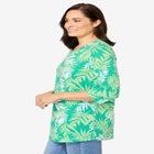 Perfect Printed Three-Quarter Sleeve V-Neck Tee image number null