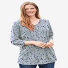 Perfect Printed Three-Quarter Sleeve V-Neck Tee image number 0