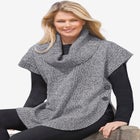 Marled Knit Cowl Neck Poncho Sweater image number 0