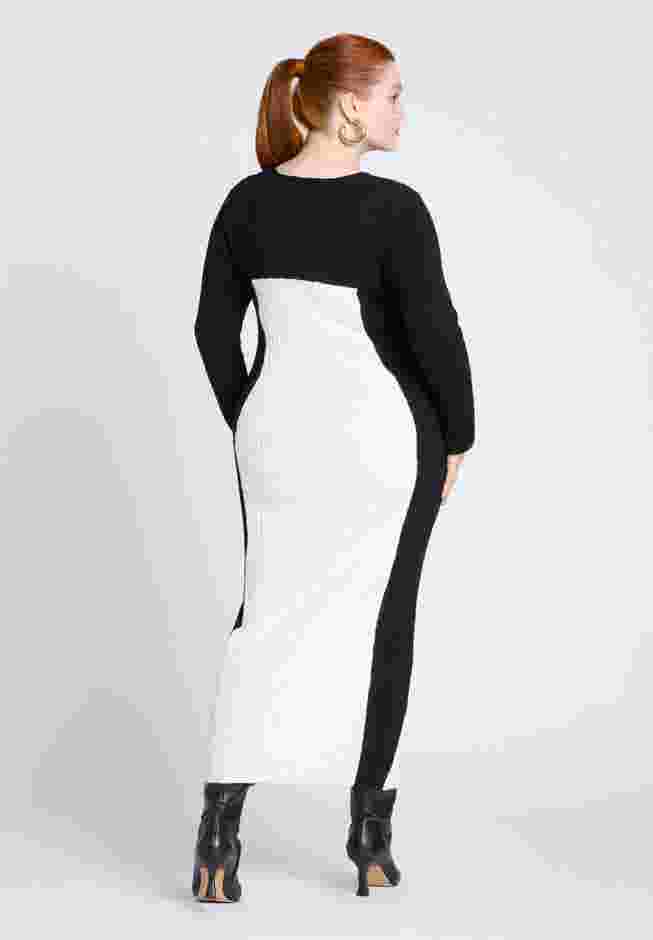 Maxi Sweater Dress With Colorblocked image number 1