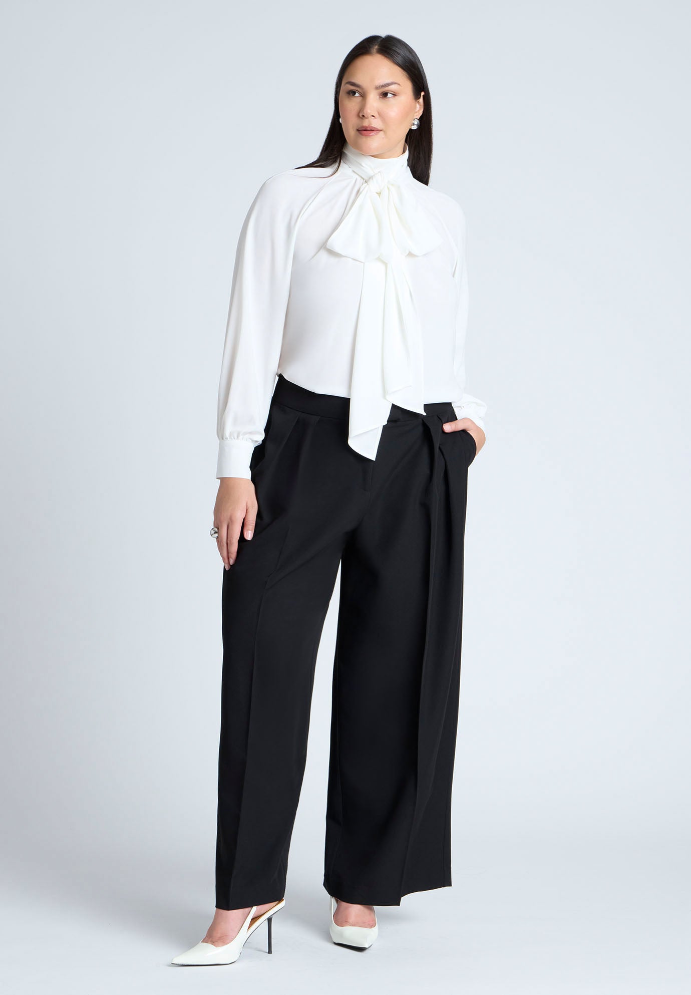 Dramatic Neck-Tie Blouse image number 3