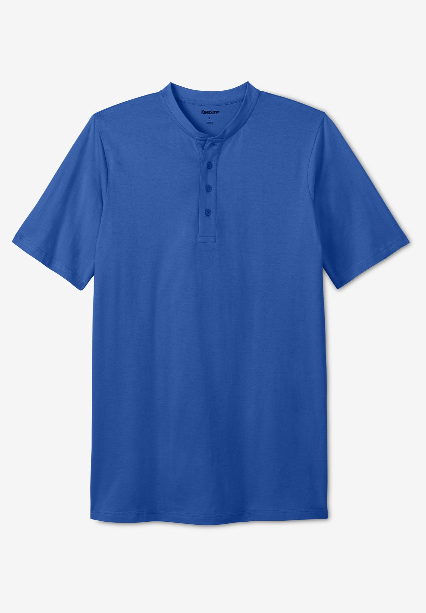 Shrink-Less Longer Length Lightweight Henley T-Shirt image number 0