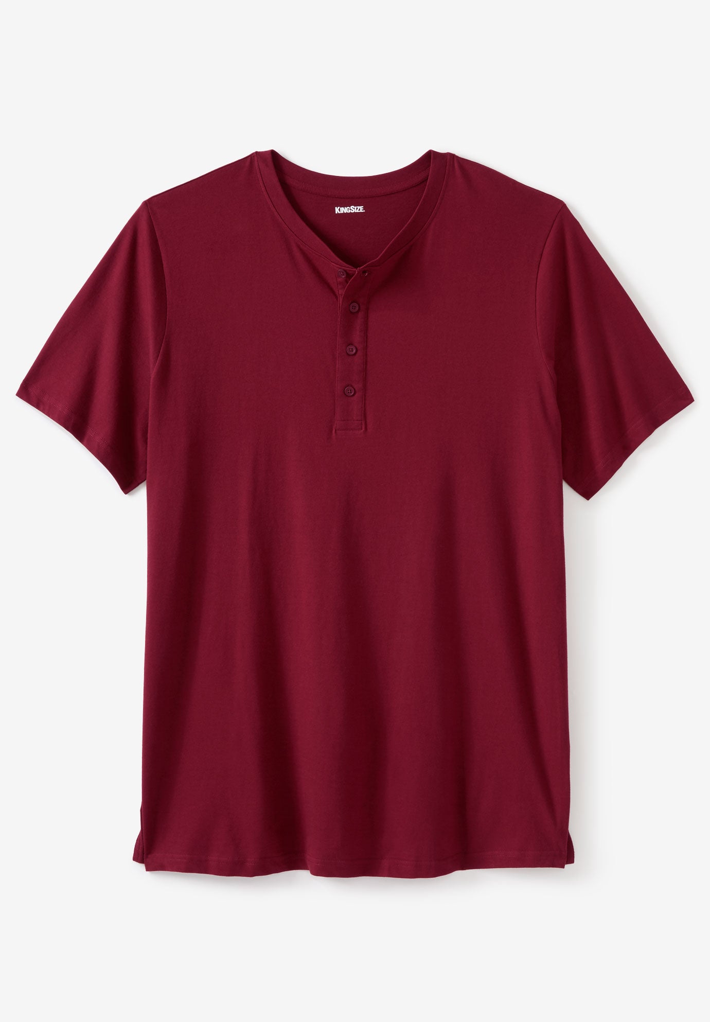Shrink-Less Longer Length Lightweight Henley T-Shirt image number 0