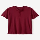 Shrink-Less Longer Length Lightweight Henley T-Shirt image number null
