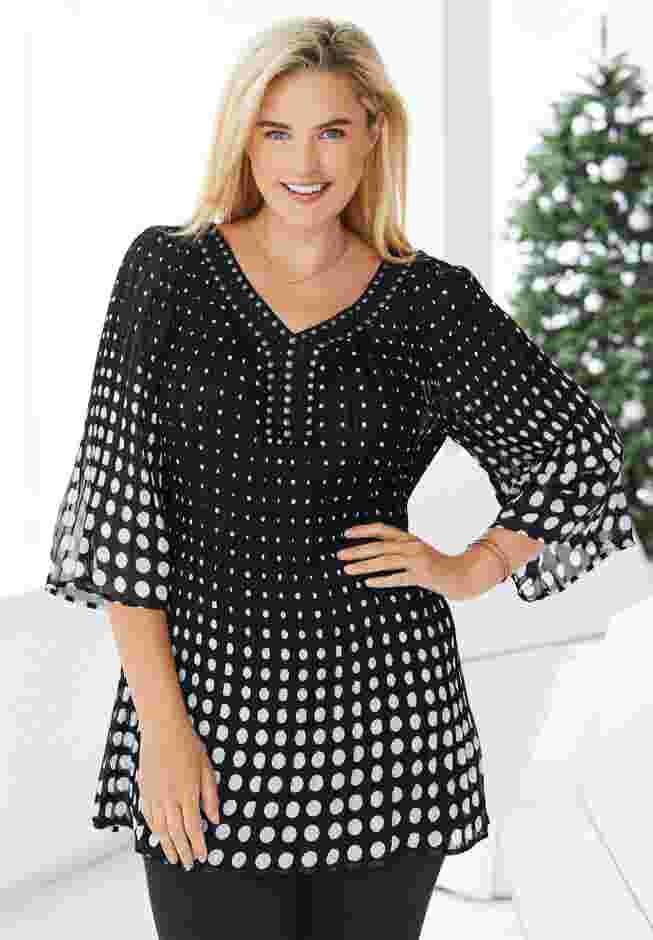 Embellished Pleated Blouse image number 1