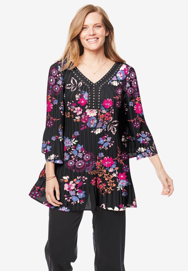 Embellished Pleated Blouse image number 0