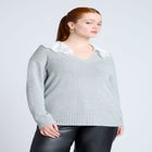 Lace Collar Sweater image number null