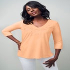 Stretch Cotton Embroidered Tee image number null
