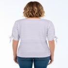 Stretch Cotton Tie Sleeve Square Neck Tee image number 1