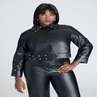 Studded Faux Leather Jacket image number null
