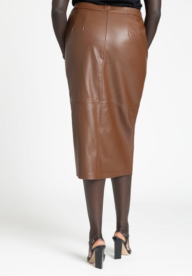 Faux Leather Zipper Skirt image number 2