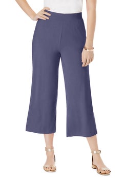 Everyday Stretch Knit Wide Leg Crop Pant