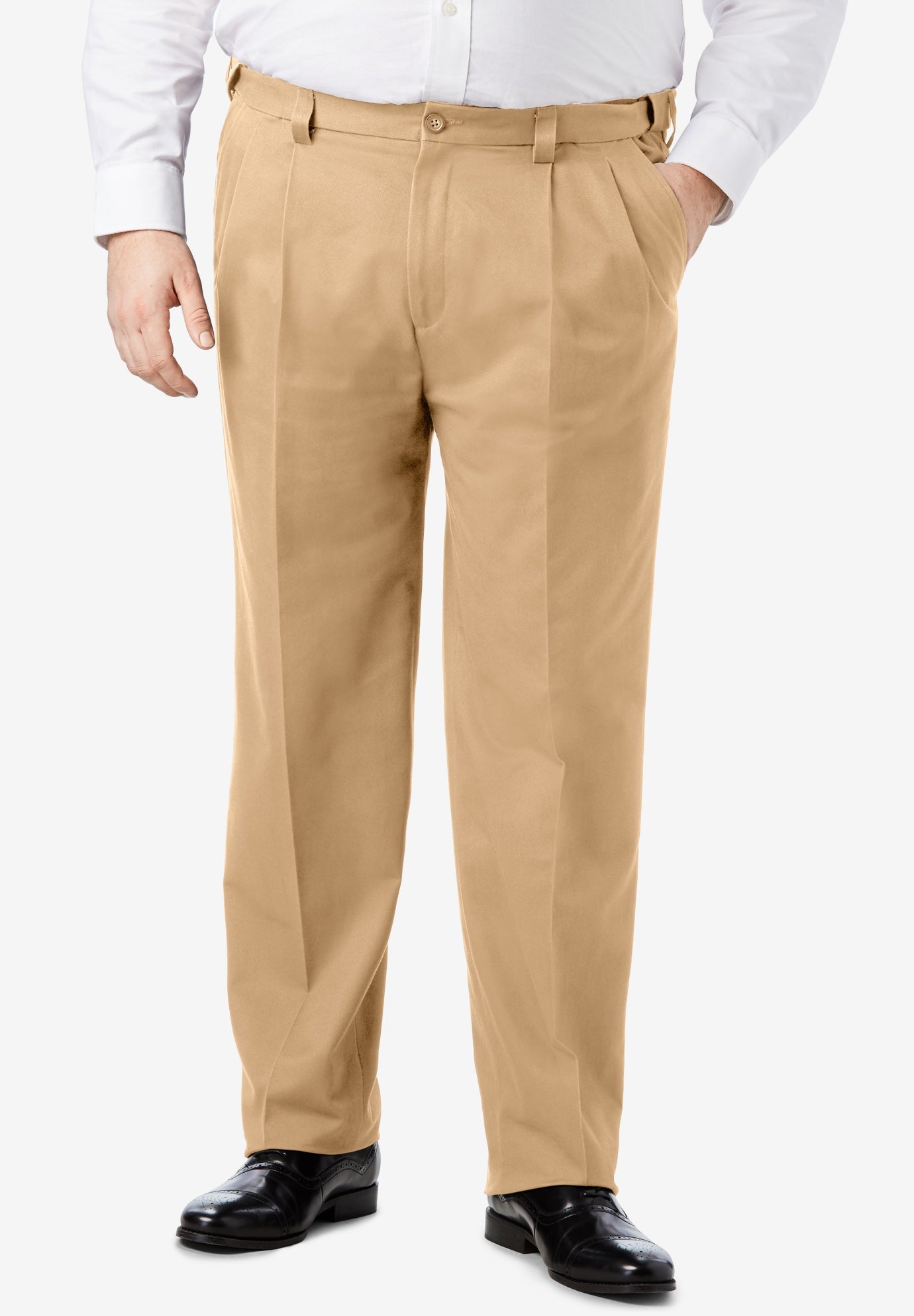 Classic Fit Wrinkle-Free Expandable Waist Pleat Front Pants image number 2