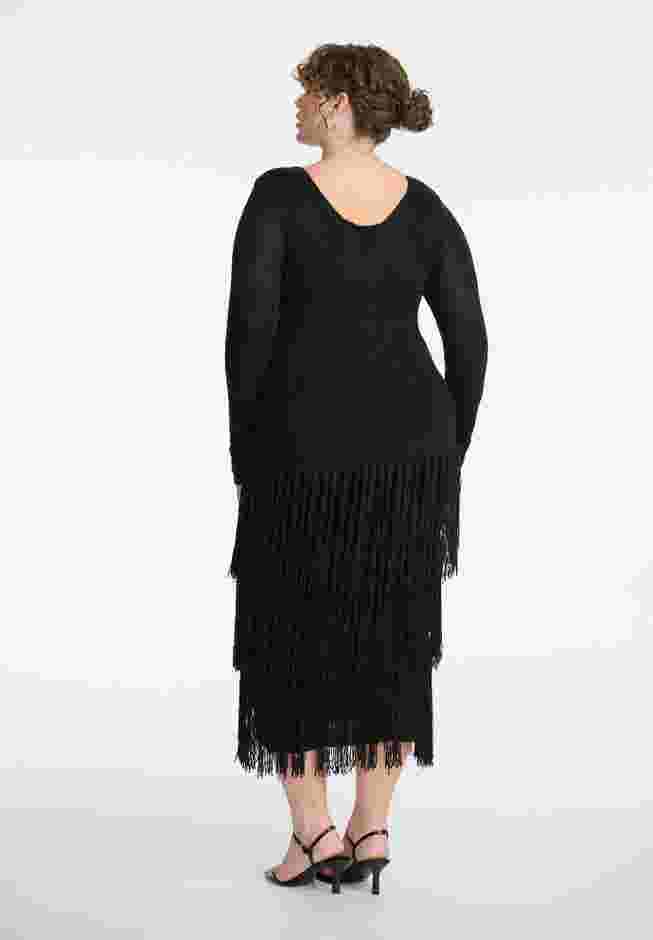 Fringe Dress With Sleeves image number 1