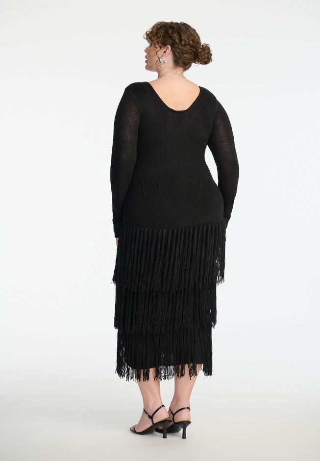 Fringe Dress With Sleeves image number null