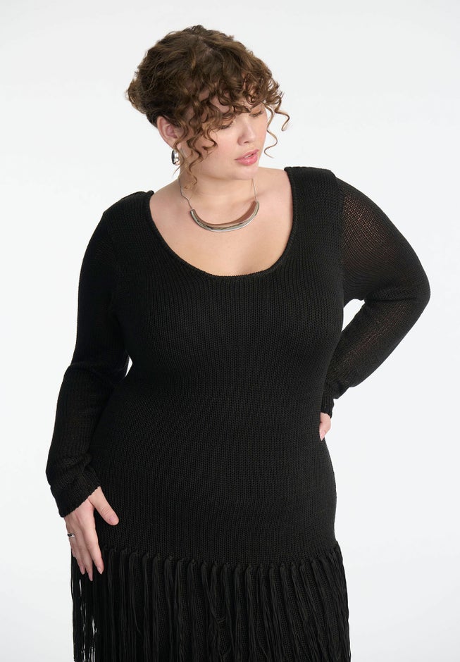 Fringe Dress With Sleeves image number null