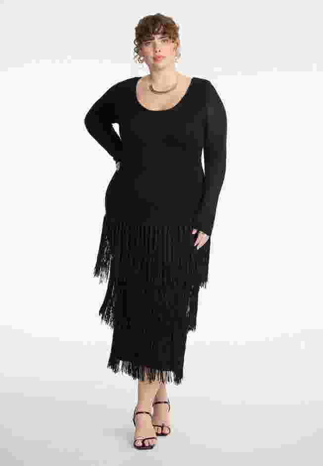 Fringe Dress With Sleeves image number 0