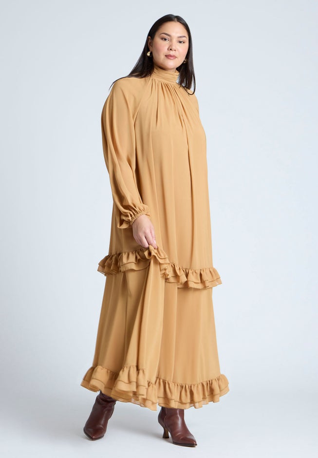 Ruffle Oversized Trapeze Maxi Dress image number 0