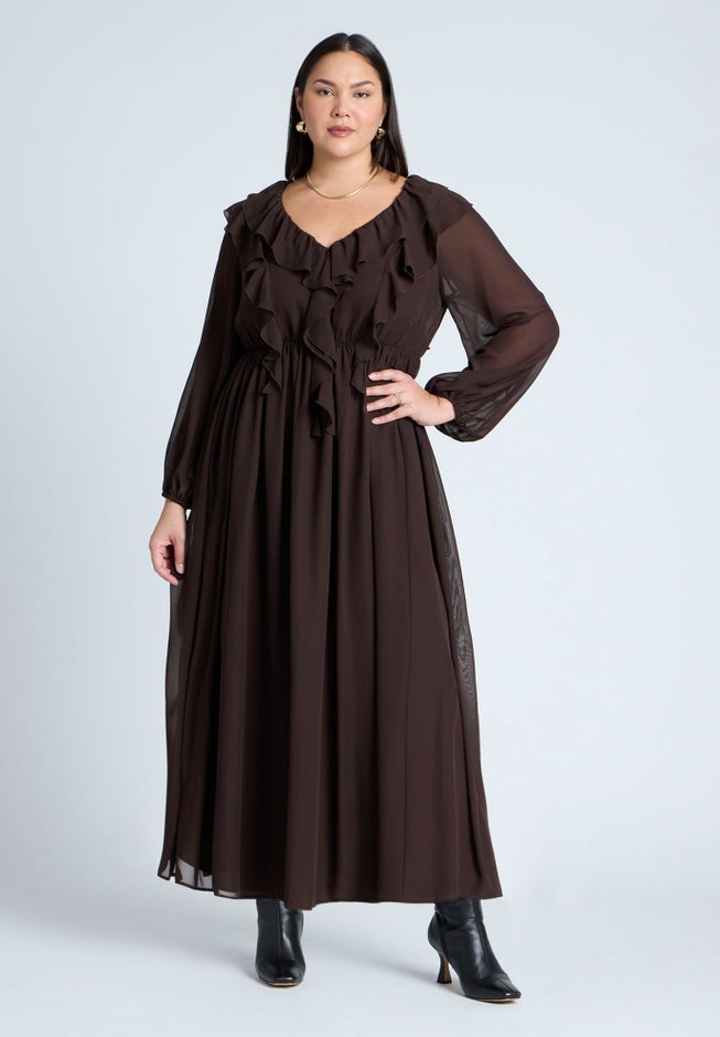 Cascade Ruffles Maxi Dress image number null