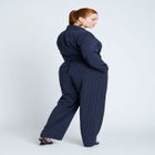 Pinstripe Jumpsuit With Belt image number null