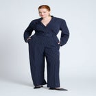 Pinstripe Jumpsuit With Belt image number null