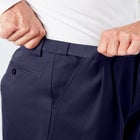 Relaxed Fit Wrinkle-Free Expandable Waist Pleated Pants image number null