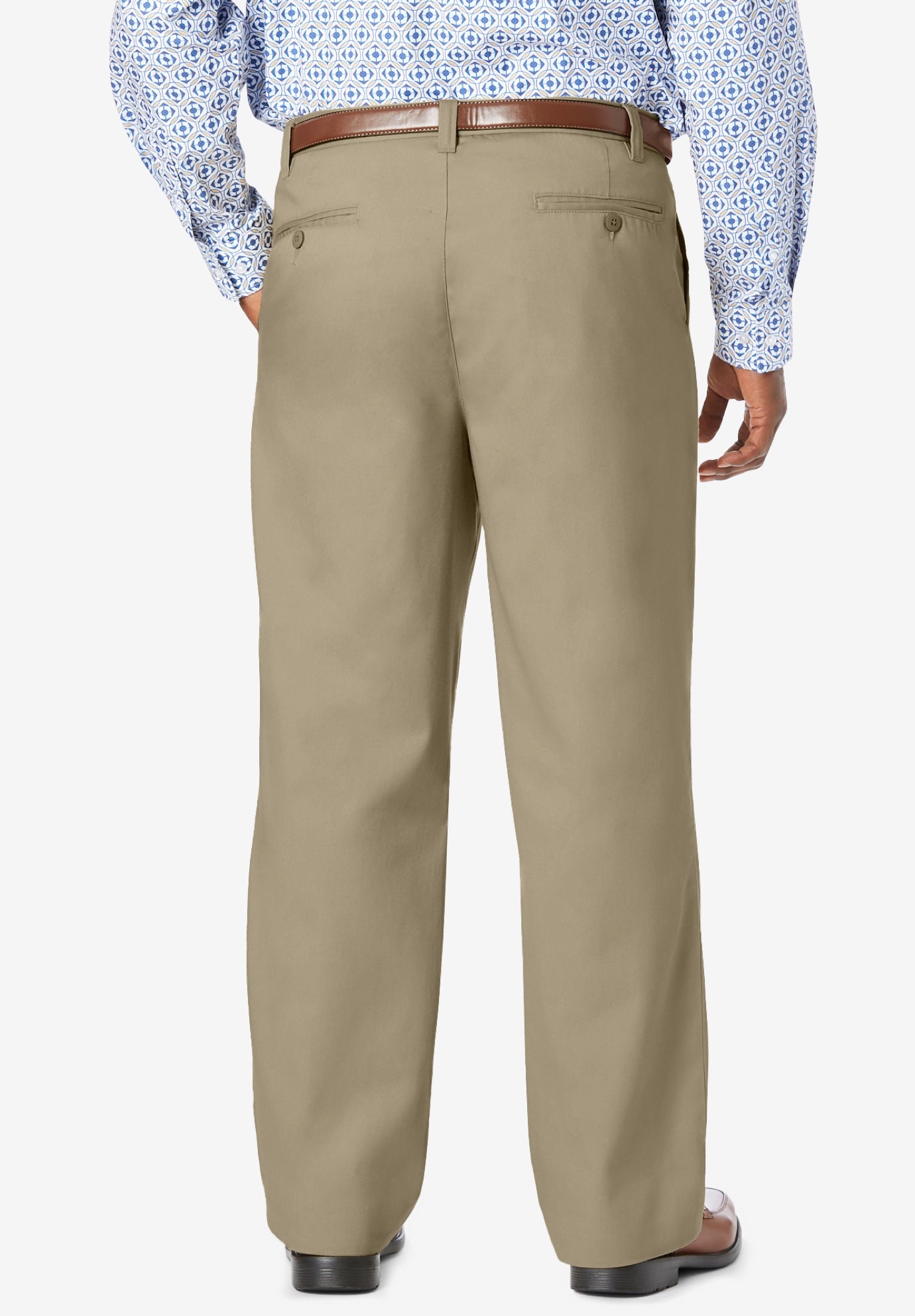 Relaxed Fit Wrinkle-Free Expandable Waist Pleated Pants image number 1