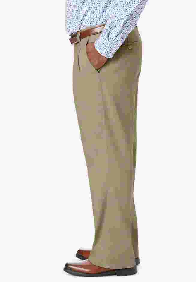 Relaxed Fit Wrinkle-Free Expandable Waist Pleated Pants image number 2