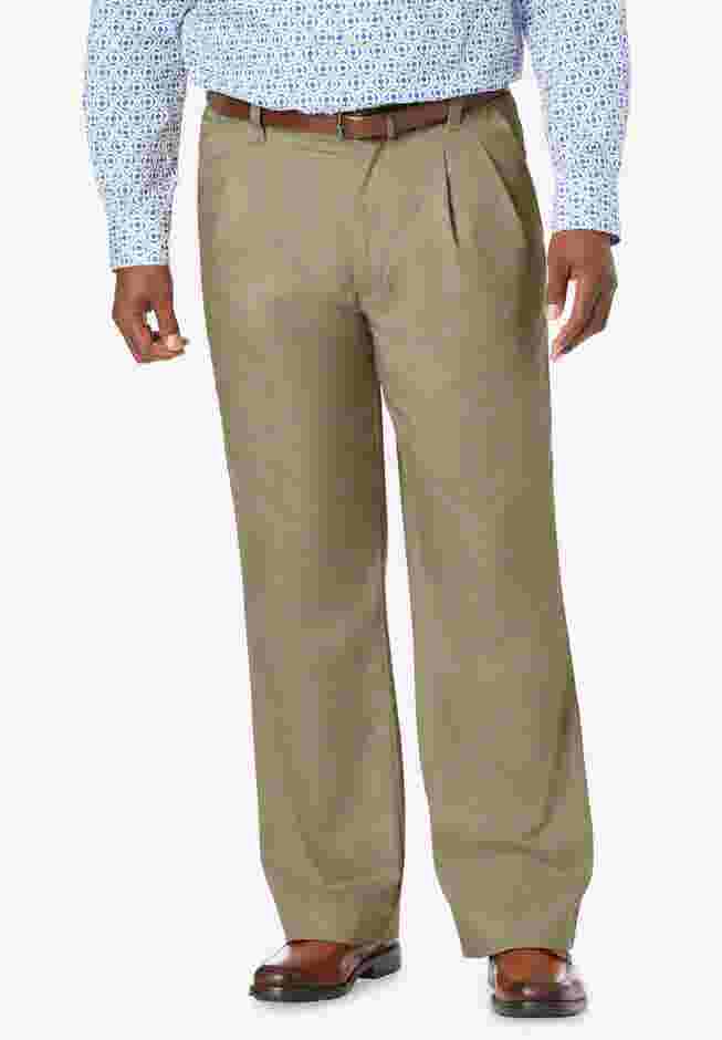 Relaxed Fit Wrinkle-Free Expandable Waist Pleated Pants image number 0