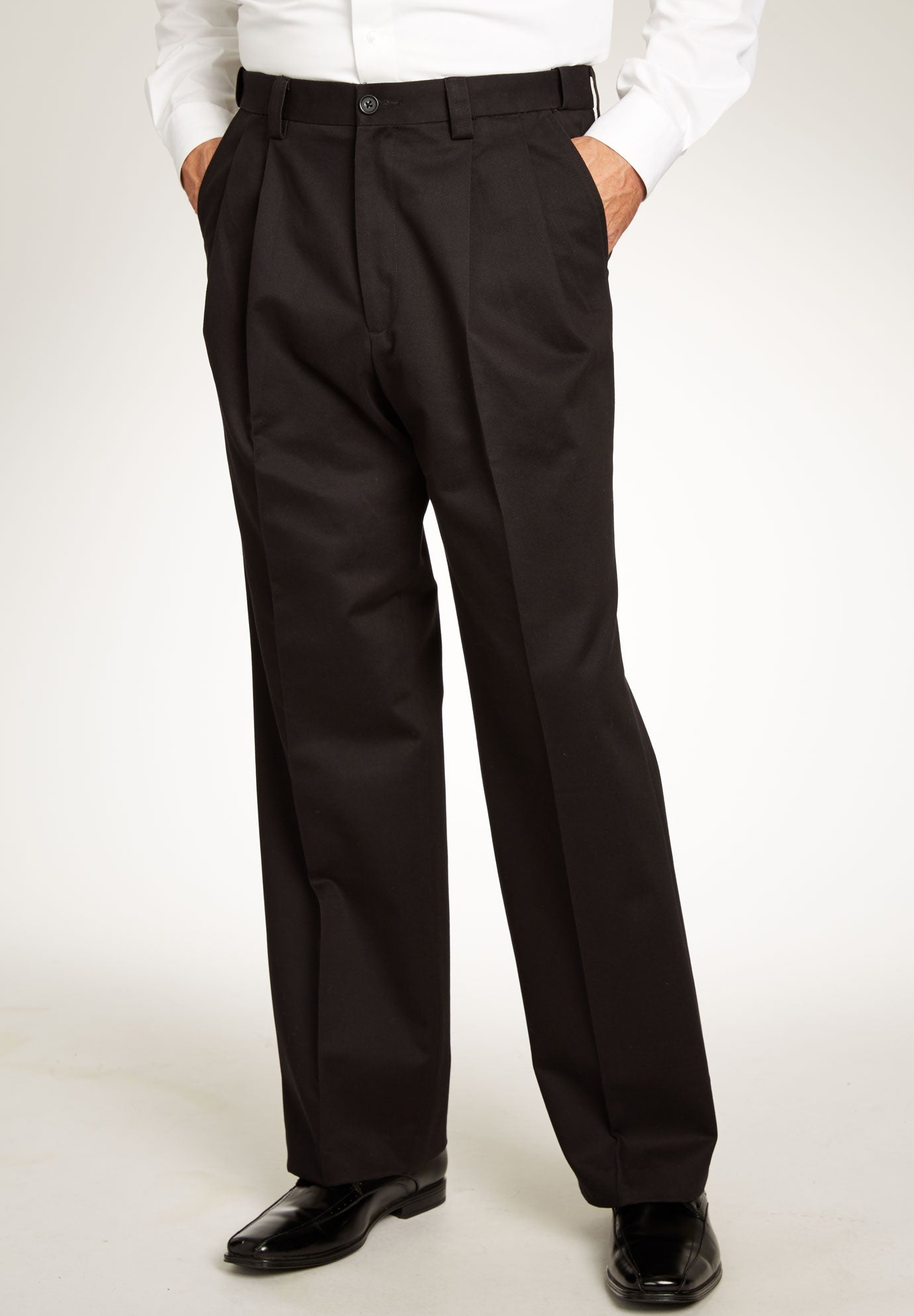 Relaxed Fit Wrinkle-Free Expandable Waist Pleated Pants image number 0