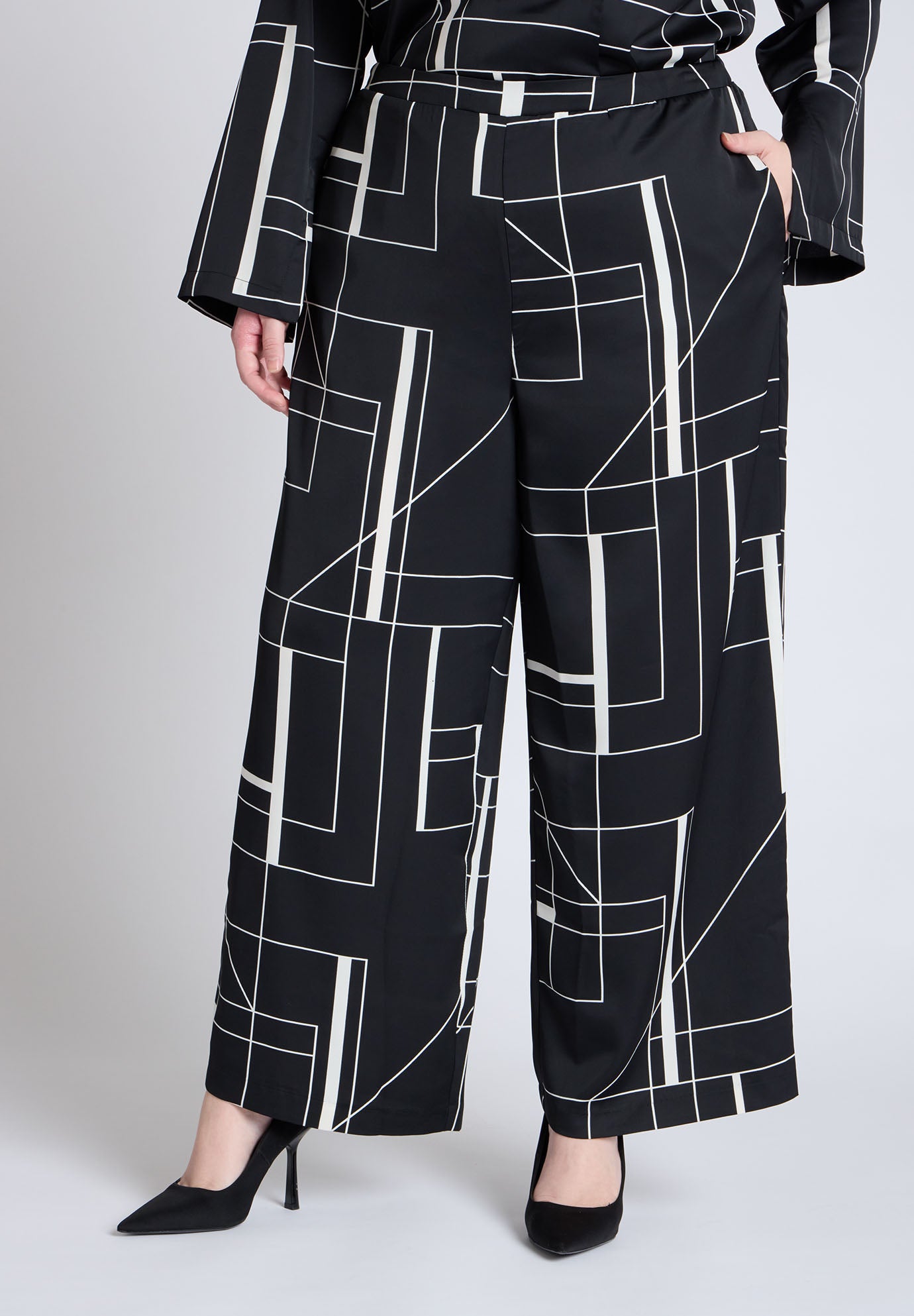 Pull On Printed Wide Leg Pant image number 1