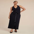 Buttoned Maxi Column Skirt image number null