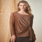 Shimmery Side-Gathered Tunic image number null
