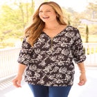 Dream Drape Zip V-Neck Top image number null