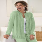 Long-Sleeve Pointelle Cardigan image number null