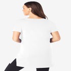 Plus Size Cotton Short Sleeve V-Neck Ultimate Tunic image number null