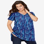 Plus Size Cotton Short Sleeve V-Neck Ultimate Tunic image number null