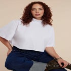 Mock Neck Crop Tee image number null